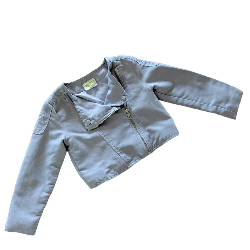 Crazy 8 Toddler Girls Faux Suede Gray Moto Jacket size 3t